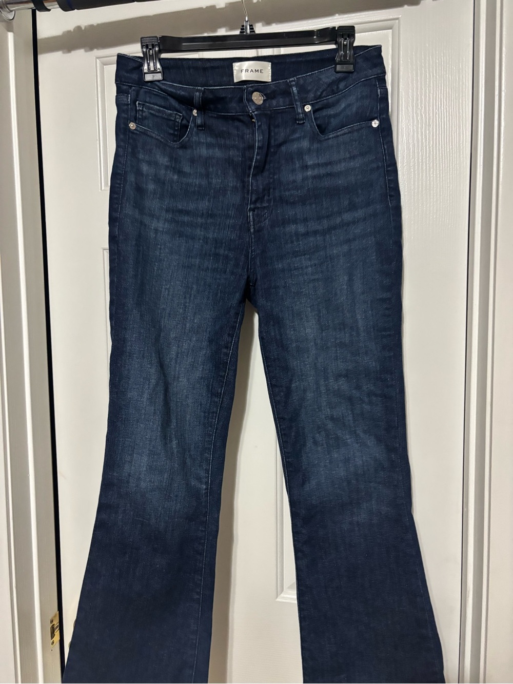 Frame Denim Dark Indigo Wide Leg Jeans
